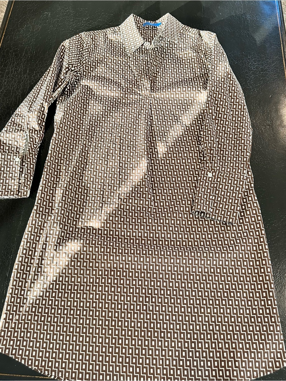 J.McLaughlin Lawrence Shirt Dress Catalina Cloth Geometric Print Size Medium